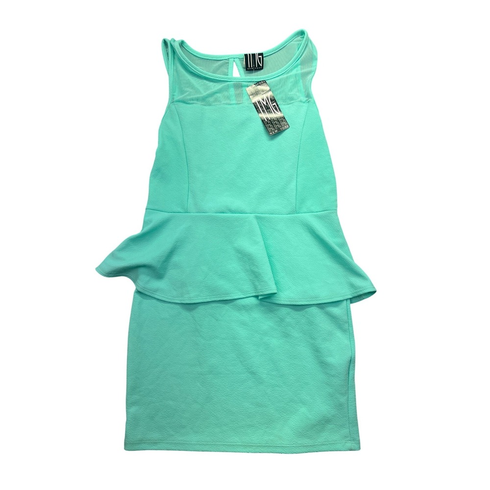 TMG New York Peplum Dress Party Cocktail Sleeveless Mint Green Large‎ NWT
